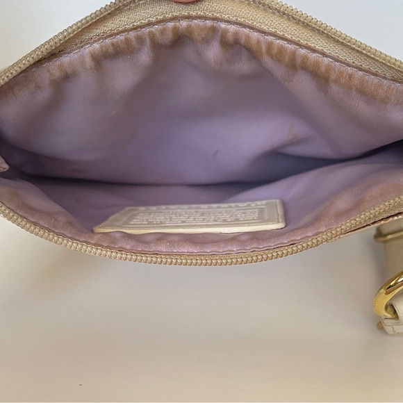 COACH 43758 Waverly Hearts Gold & Khaki PVC Crossbody Swingpack - Picture 10 of 16